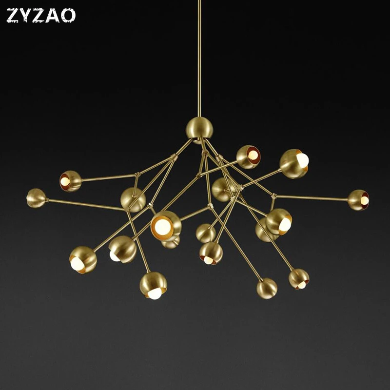 

Nordic Simple Molecular Pendant Lights American Country Iron Art Pendant Lamps Modern Living Room Home Decor Led Hanging Lights