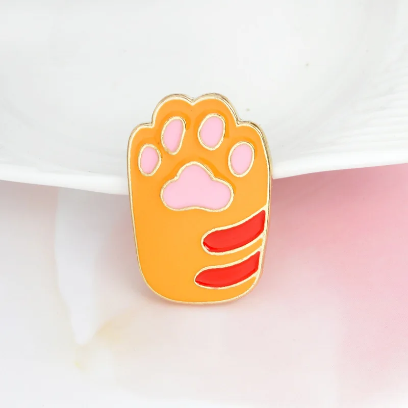 1 шт. Милая кошачья лапа брошь собака отпечаток Значки для одежды металлическая брошь украшение значок на рюкзаке - Цвет: M0357
