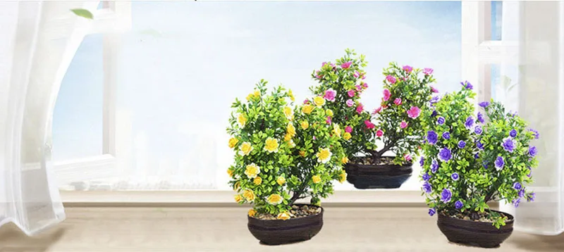 Flone Artificial Plants Home Decoration Nordic Green Plant Flower Bonsai Fake Plants Potted Wedding Garden Decoration Accessori  (1)