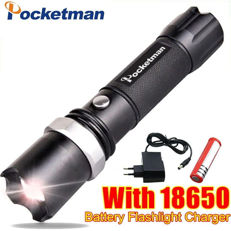 

FT17 LED Flashlight XM-L T6 4000LM Aluminum Waterproof Zoomable flashlight Torch 5modes for 18650 Rechargeable Battery or AAA