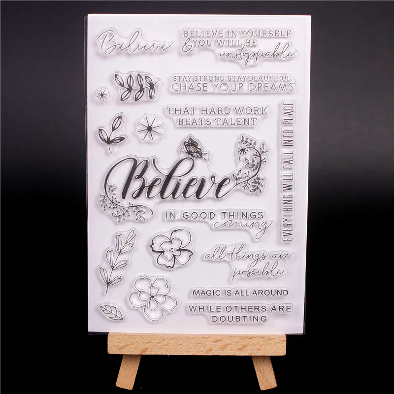 

Rubber Silicone Clear Stamps for Scrapbooking Tampons Transparents Seal Background Stamp Card Making Diy English text Stempel