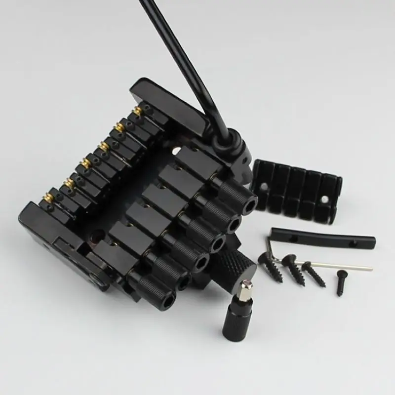 

6 String Roller saddle Tremolo Bridge Tailpiece for Headless Guitar Replacement