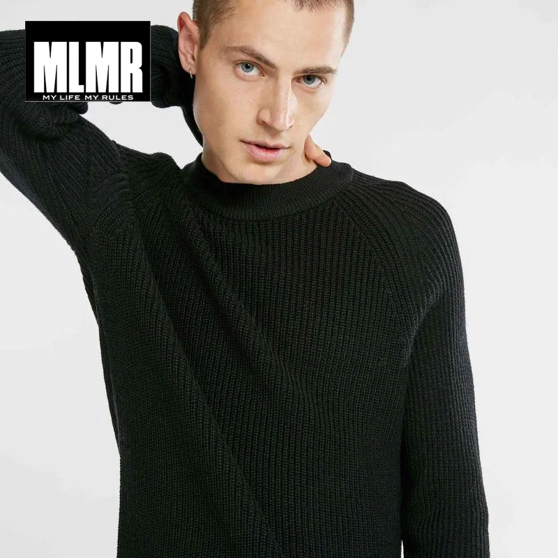 MLMR мужской зимний однотонный шерстяной вязаный свитер для отдыха | 218325502|Джемперы