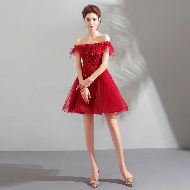 SSYFashion/новые красные коктейльные платья милое кружевное мини платье с кружевными
