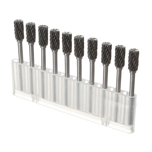 10 Pcs 1/8 Inch Shank Carbide Rotary Burrs Set for Dremel 1 Abrasive