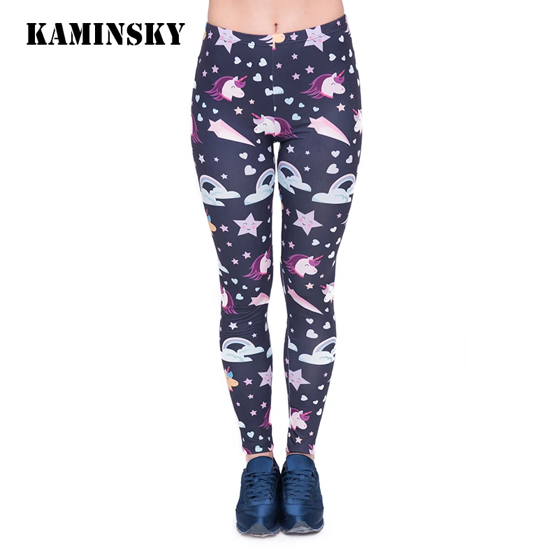

Kaminsky New Fashion Women Sexy Leggings High Waist Slim Fit Long Pants Sweets Unicorn Printing Fitness Leggings
