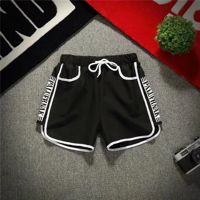 Summer Holiday White Black Shorts Men Beach Shorts Surfing Shorts