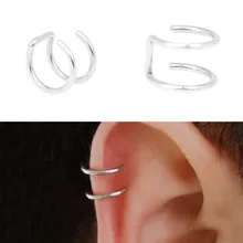 1 Pc Men Women Silver Plated Helix Ear Cuff Wrap Earrings Fashion Clip-on Earrings No Piercing Ear Jewelry Punk Style summer style snake ear cuff earrings for women monaco earings clip on ear fashion jewelry bijoux one set silver jewelry