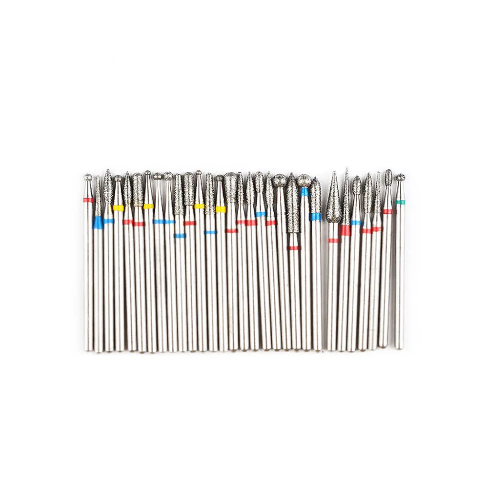 30 шт. вольфрамовые стальные фрезы для ногтей высокоскоростные шлифовальные головки для электрическая машинка для обработки ногтей инструмент для полировки и сглаживания ногтей