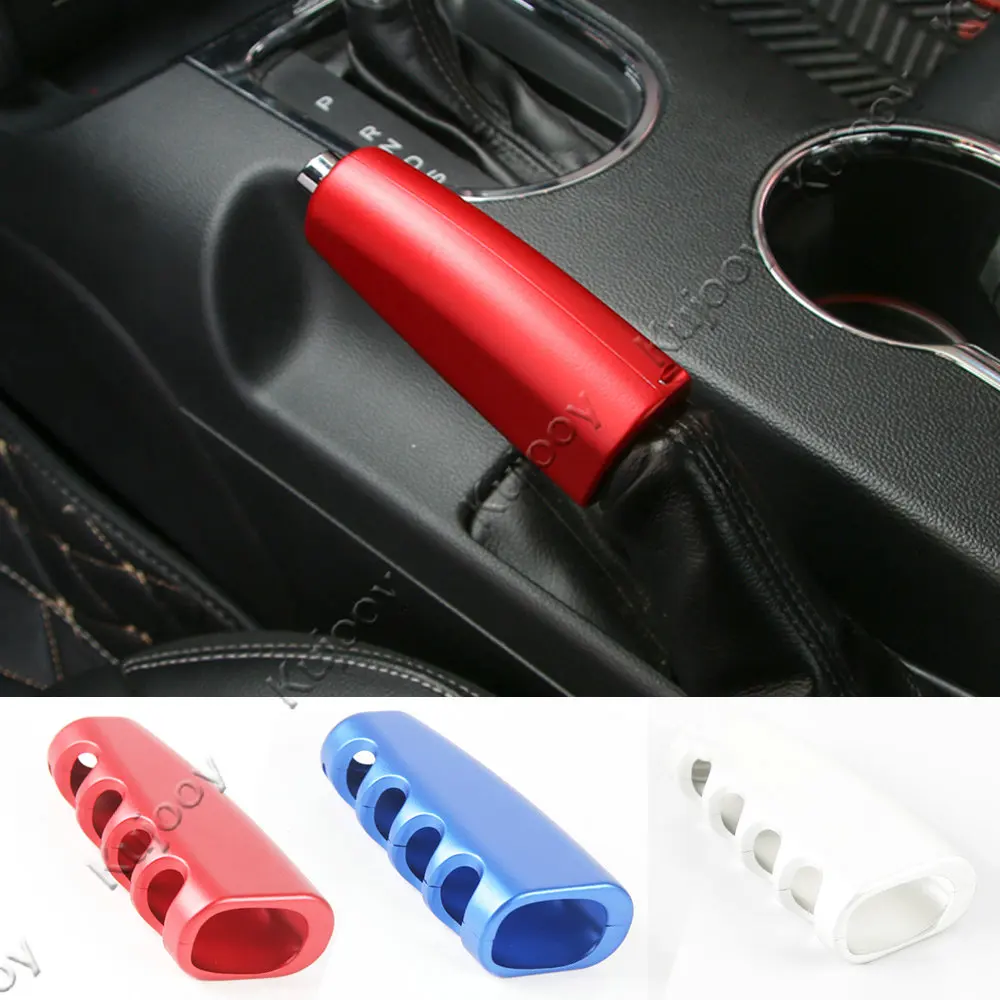 1pcs Red Hand Brake Level Cover Handbrake Grips Aluminum Alloy For Ford