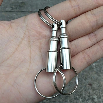 

edc Outdoor Camping Tactical Backpack Key Ring Carabiner Climbing Pull Apart Double Key Ring Locking Hanging Padlock Keychain