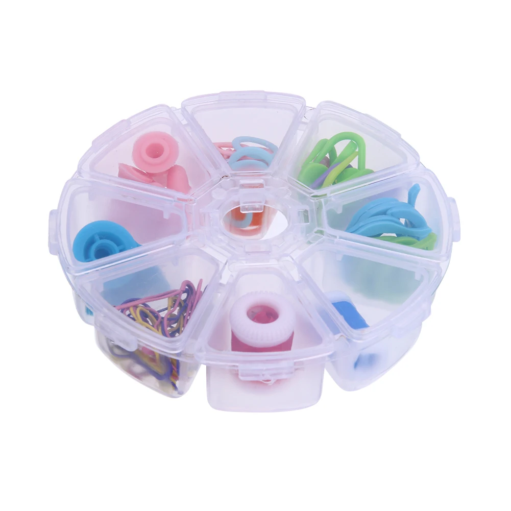 

Portable Crochet Knitting Tool Kit Mixed Color Stitch Set for DIY Craft Tools Accessories Home Storage Box DIY Knitting Tools