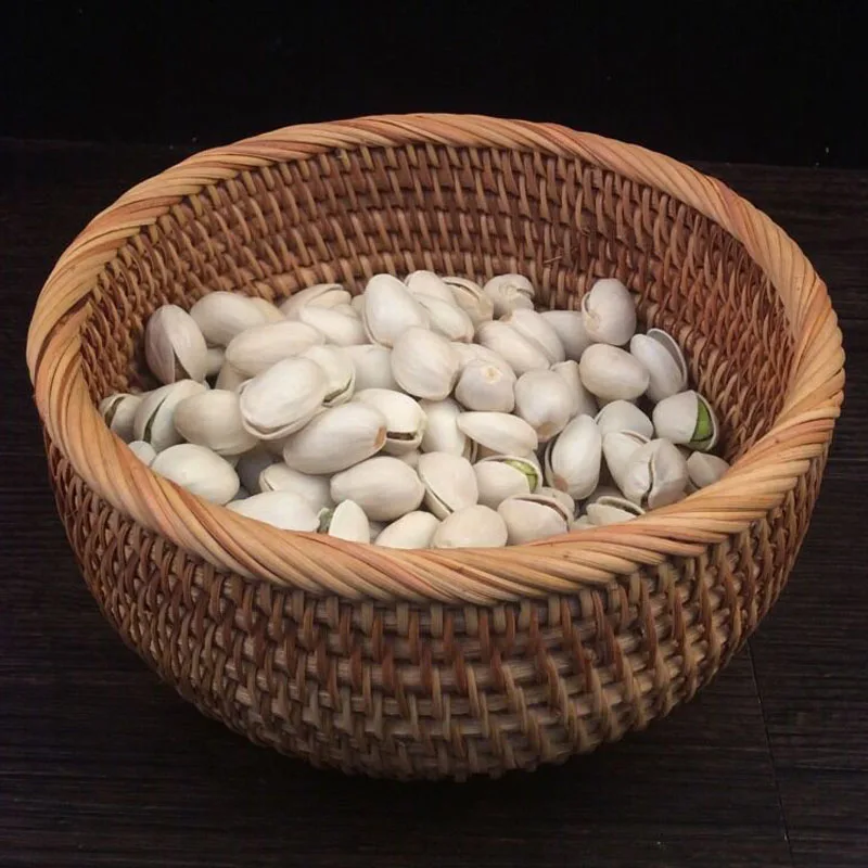 Home Organization rattan storage basket table rattan fruit basket handmade Candy snacks dried fruit nut bowls food sundries tray