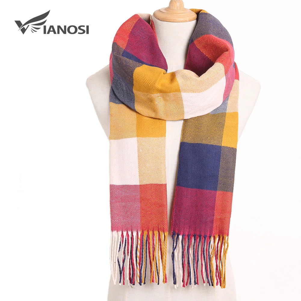 

[VIANOSI] 2019 Winter Women Scarf Brand Foulard Plaid Scarves Fashion Casual Poncho Scarfs Luxury Bufandas