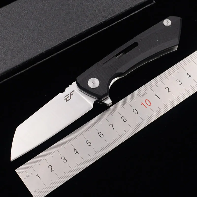 

JUFULE Small SNECX BUSTER D2 blade G10 handle ball bearing flipper folding outdoor camping fruit EDC hunt tool kitchen knife