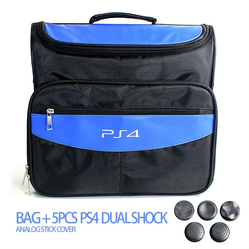 

Game Accessories for PS4 & PS4 Slim bag Travel Carry Shoulder Bag For Sony PS4 VR Playstation 4 Console + 5pcs Analog Cap
