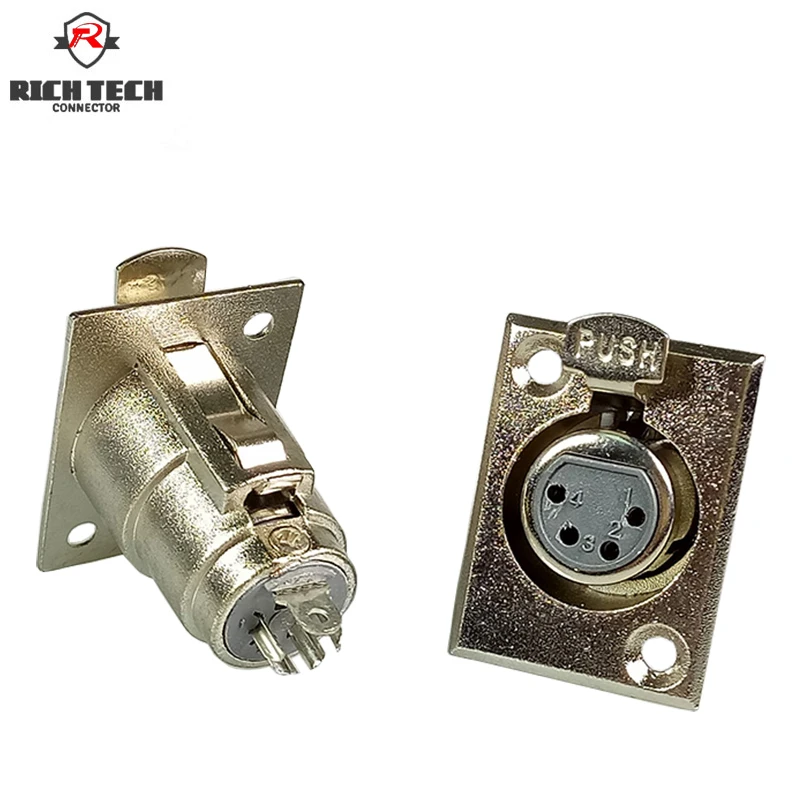 Разъем XLR 4pin YS1K3F2 гнездовой панельный разъем|Соединители| |