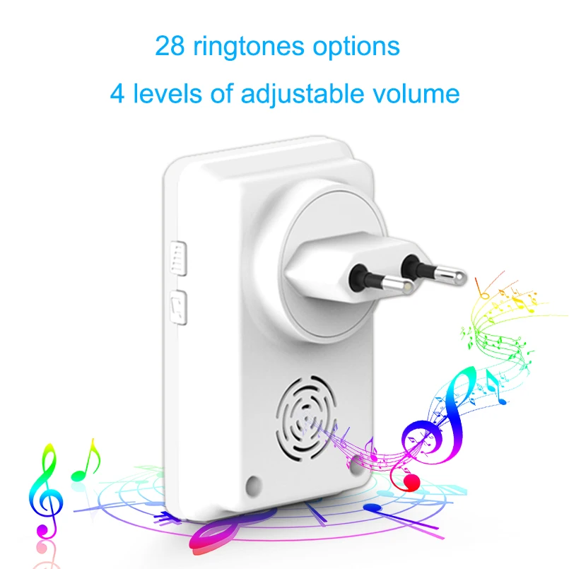 Saful Waterproof New EU Plug-in Wireless DoorBell Kit door wireless bell easy install 28 rings Smart Wireless Door bell Saful Waterproof New EU Plug-in Wireless DoorBell Kit door wireless bell easy install 28 rings Smart Wireless Door bell