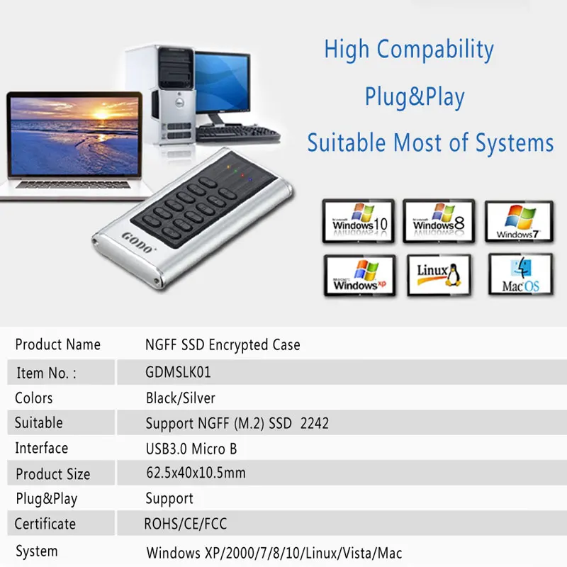 Твердотельный накопитель Sata3 на USB3.0 6 Гбит/с ngff шифрование M.2 ssd твердотельный