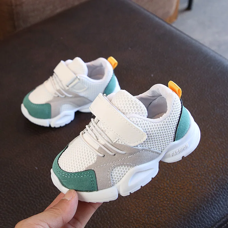 

2019 Autumn New Children Shoes Fashion Kids Soft Bottom Air Mesh Leather Sport Sneakers Baby Spring Breathable Toddler Shoes