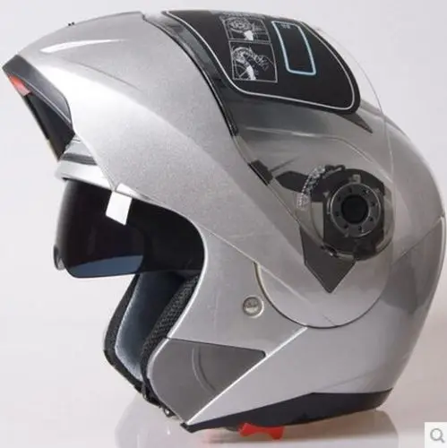 Новинка JIEKAI 105 Мотокросс undrape лицо мотоциклетный шлем мото гоночный рыцарь ABS мотоциклетный шлем для верховой езды белый цвет - Цвет: silver
