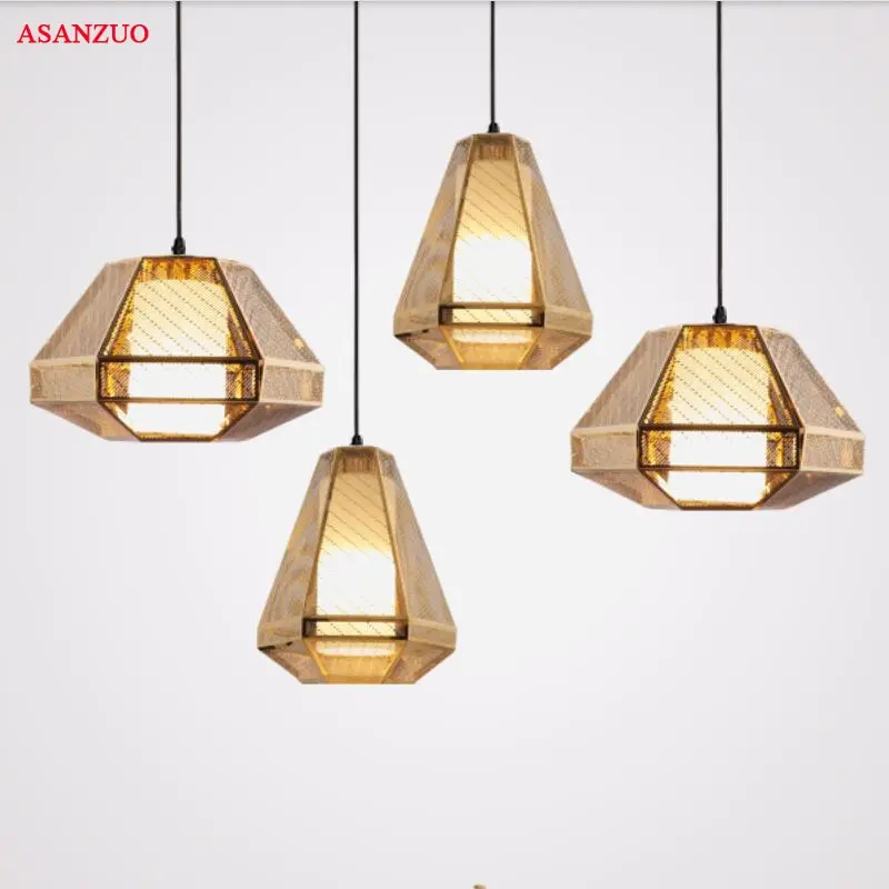 

Postmodern Loft LED Drop light Pyramid Pendant Lamp Minimalist Diamond shape Luminaire Hanging light E27 For Bedroom Restaurant