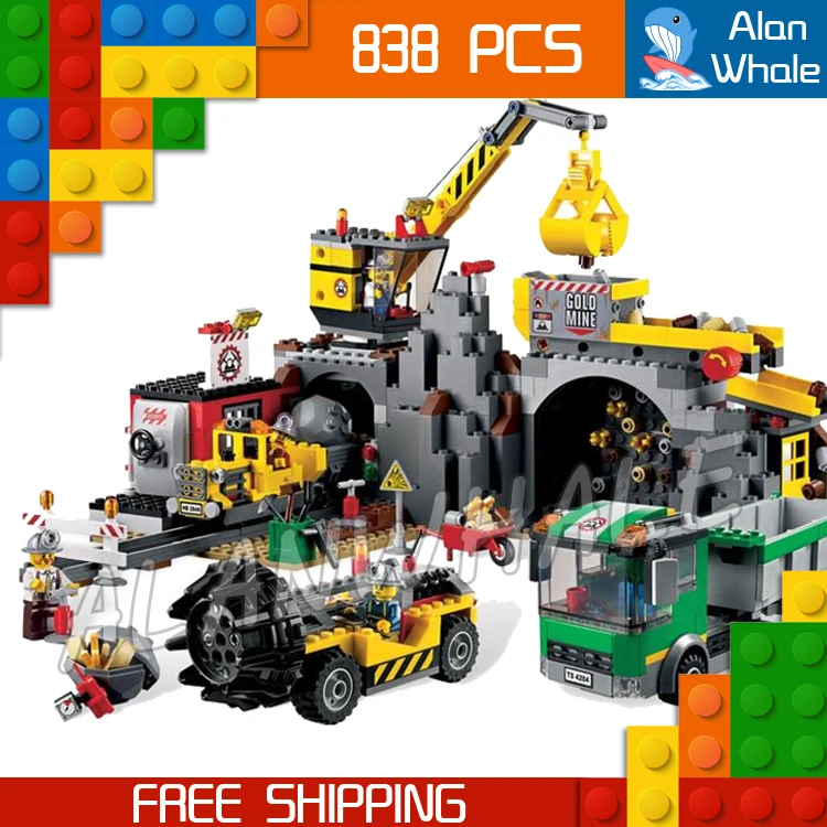 

838pcs New City The Mine Drill Truck Crane 02071 Figure Building Blocks Assemble Toys Holiday Hobby Compatible With Lago