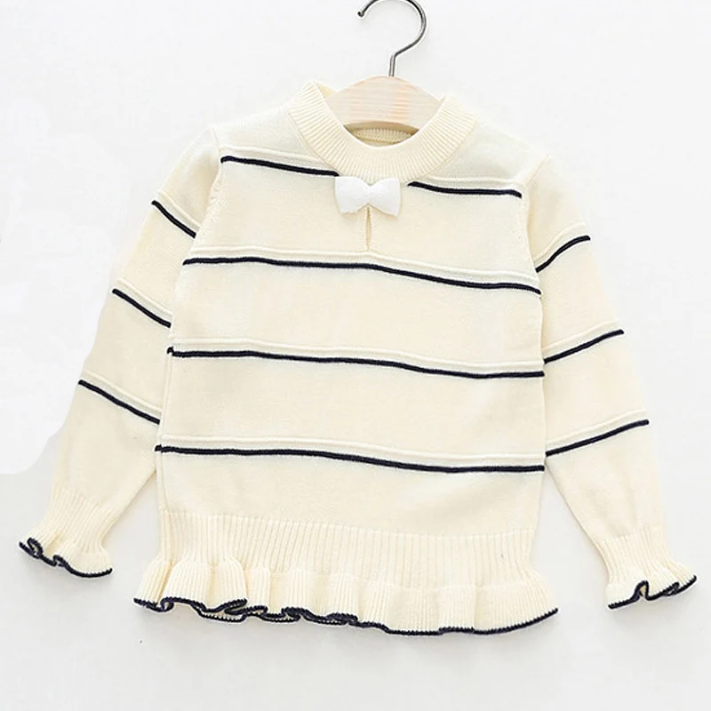 New Kids Long Sleeve Sweaters Striped Baby Girl Pullover Children