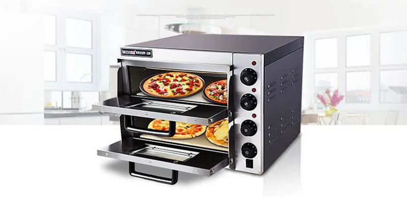 

Double Pizza Oven Electrical Mini Baking Oven Stainless Steel Bread/Cake Toaster Home/Commercial Oven PO2PT