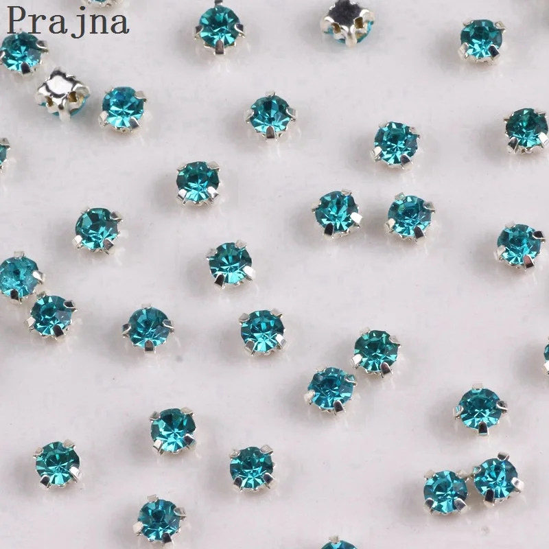 

Prajna 100Pcs/Lot Sew On Rhinestones Claw Rhinestones Silvery Loose Beads Flatback Rhinestone For Craft Clothes DIY Accessories