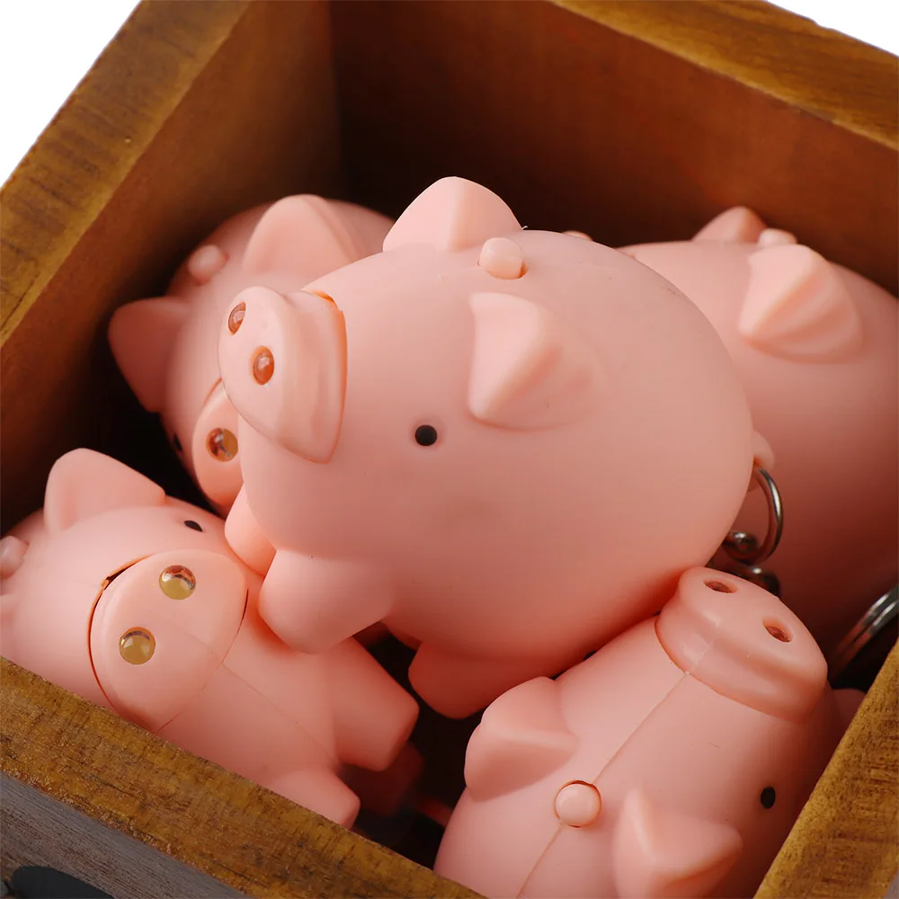 

Fashion 1PC Cute Mini Pig Animal Shape LED with Sound Mini Flashlight Torch Kids Toy Children's Gifts