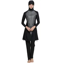 Большой размер Мусульманский купальник женский полный охват ислам высокого качества черный арабский купальник пляжная одежда Maillot De Bain Femme