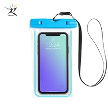 Плавание сумки мобильный Водонепроницаемый сумка Спорт на открытом воздухе дрейфующих водных видов спорта защитный чехол для телефона с световой Сенсорный экран сумка