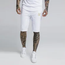 Men Summer New Fashion Cotton Shorts Man Fitness Knee Length Sweatpants Male Jogger Workout Sik Silk Brand Short Pants