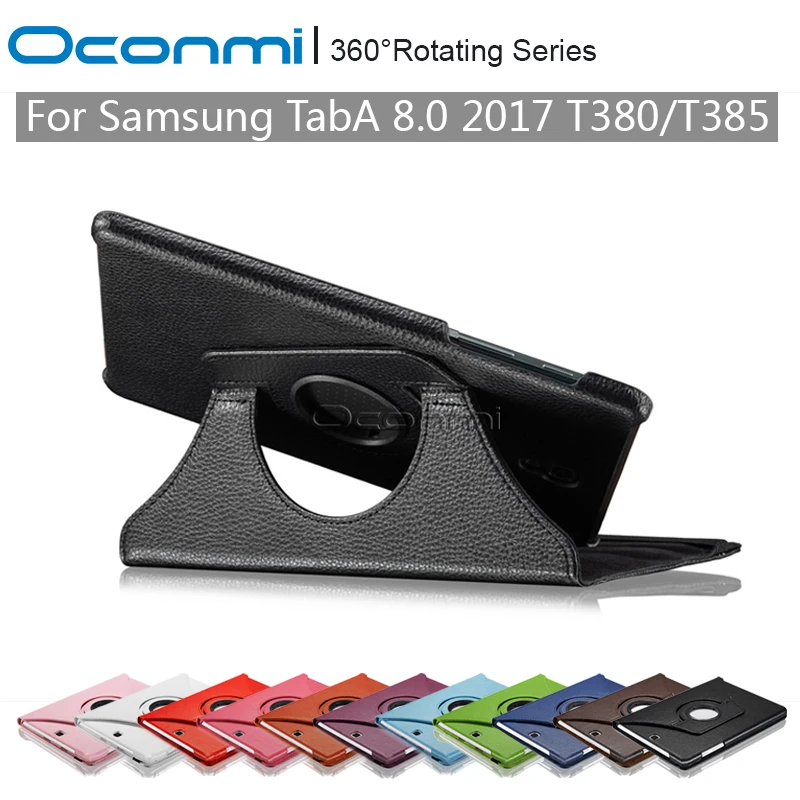 

360 degree Rotating PU leather case for Samsung Galaxy Tab A 8.0 2017 Cover SM- T380 SM-T385 tablet case