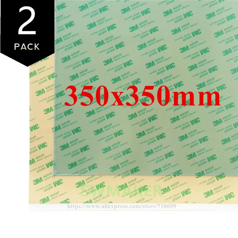 2 упаковки лист PEI 350x350 мм 350*350 3D сборки с печатной поверхностью 3M 468MP клейкой