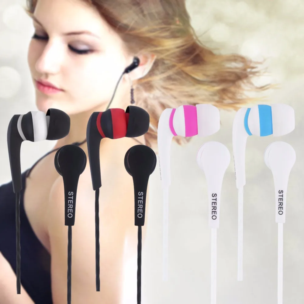 

2016 New 1.2m Colorful 3.5mm In-ear Stereo Earbuds Earphone Headset Without MIC For iphone for Smart Phones MP3 MP4 Wholesale