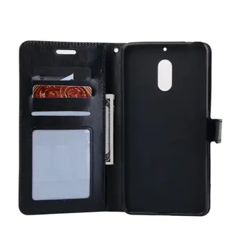 

100pcs/lot Crazy Horse Stand Leather PU+TPU Cover Case for Nokia 6