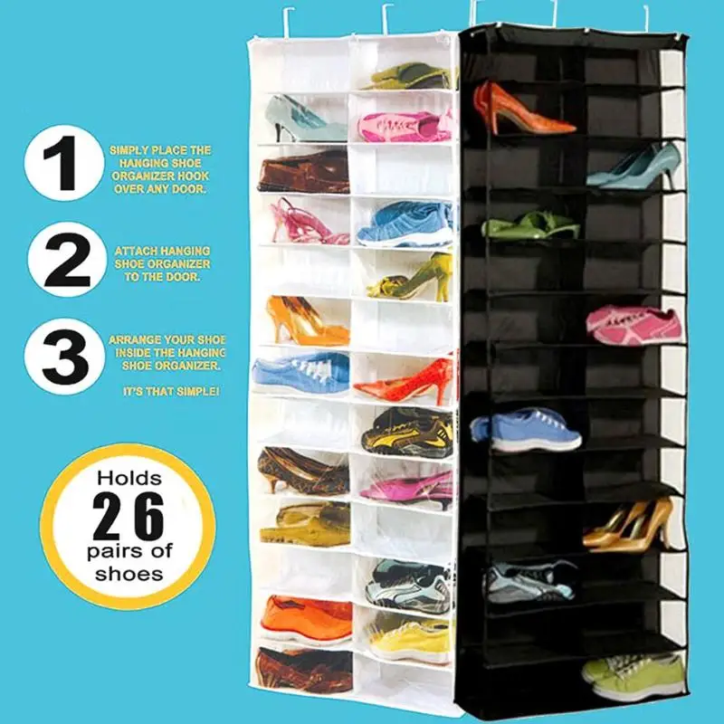 

HJ 26 Pockets Over Door Hanging Bag Box Shoes Organize Rack Hanger Storage Box