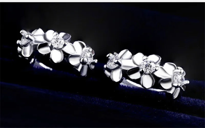 Elegant 585 White Gold Color Earring Sets Boucle d'oreille Flower Clover Crystal Earrings Bijoux Jewelry Brincos Mujer Women E20 (9)