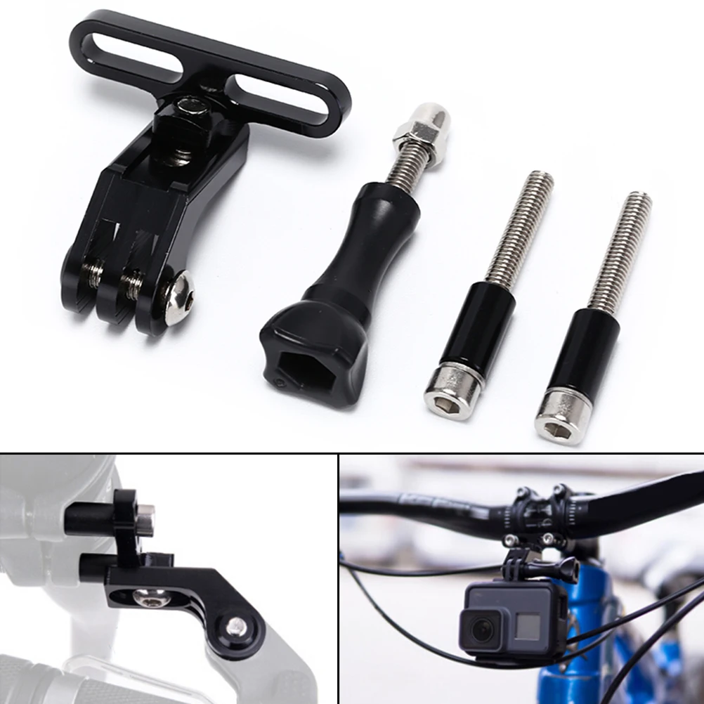 Black Bicycle Handlebar Stem Mount Rack For Sports Camera Install Support Stand Alloy Anodized Furnishing