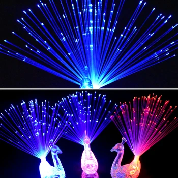 

1pc Colorful LED Peacock Finger Light Light-up Rings Party Gadgets Kids Intelligent Toy for Party Gift Color Random