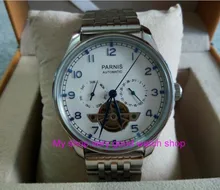 43mm PARNIS Automatic Self-Wind Mechanical movement men’s watche multifunction Auto Date and Automatic week zdgd14a