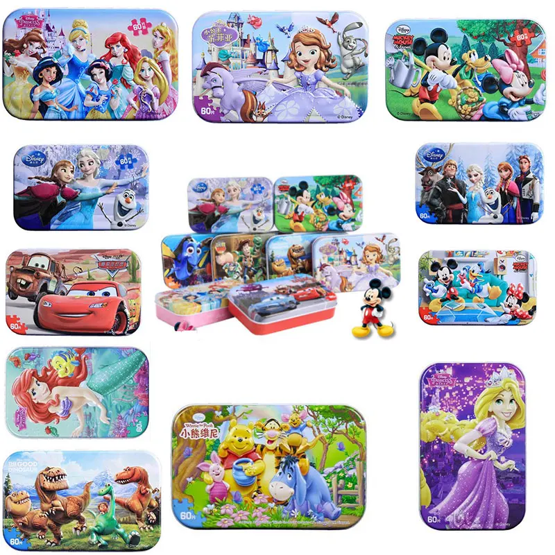 

Disney Frozen Theme Cartoon Wooden Toy Puzzle Mickey Anna Elsa Winnie Ariel Learning Educational Toys For Children Birthday Gift