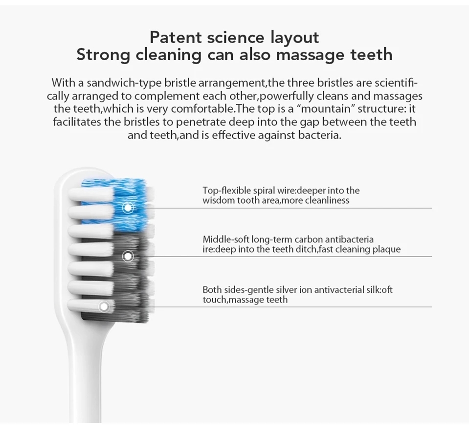 Xiao mi Doctor Bei зубная щетка mi Bass метод Sandwish-кровать лучше щеточный провод 4 цвета
