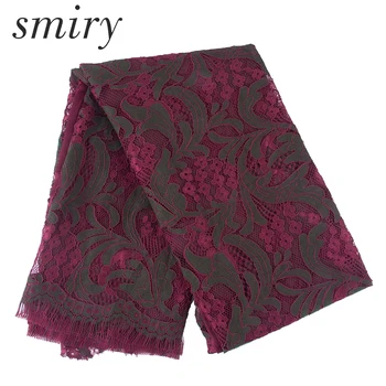 

Smiry 3yards Long Solid Color African Lace Fabric,DIY Handmade Eyelash Lace Fabric 180 cm Wide Weeding Dress Accessories