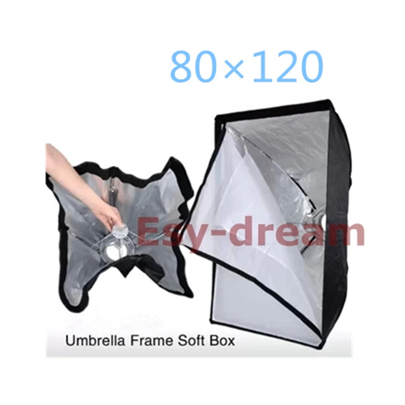

80*120cm (2.6*3.9ft) Umbrella Frame Photo Studio Rectangle Softbox Soft Box for Photography Strobe Flash Lighting PS116
