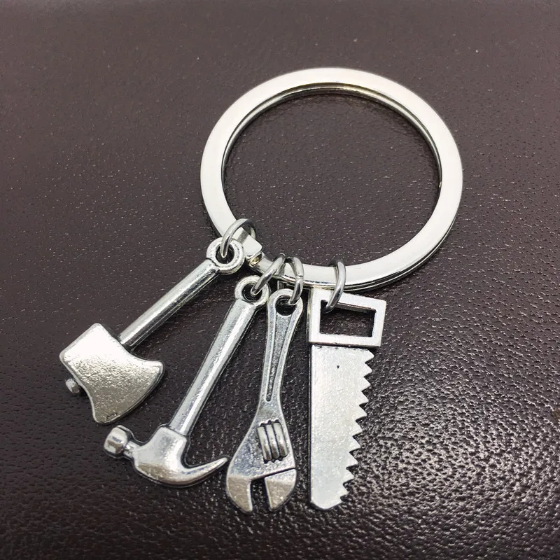 FUNIQUE Fashion Hammer Silver Color Alloy Key Chain Ring Holder Key Chain Key Holder Men Bag