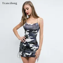 Trancilong Summer Sexy Halter Tie Dress Digital Print Cross Tie Bag Hip Dress Party Dress Ladies Club Bandage Tie Dress kids pineapple print tie dress