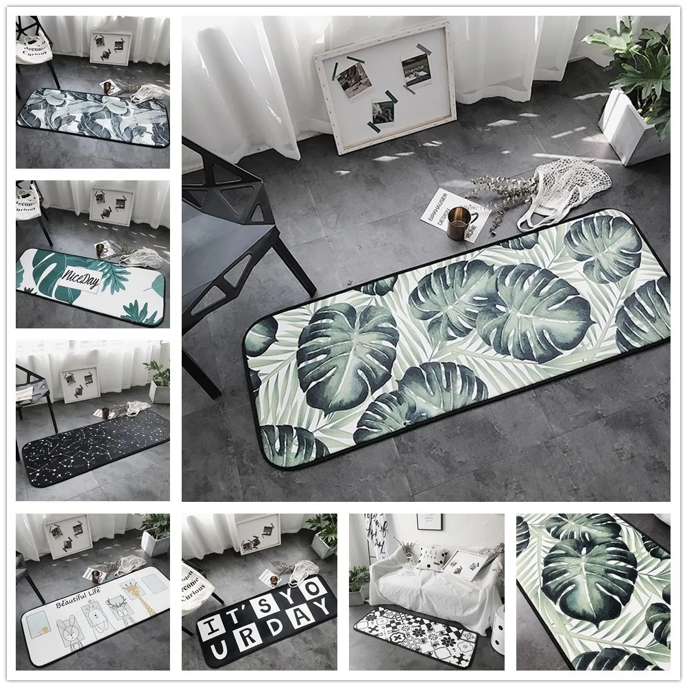 

Bedside Rugs Sofa Coffee Table Area Rug Home Floor Mat Hallway Doormat Anti-Slip Bathroom Carpet Absorb Water Kitchen Carpet